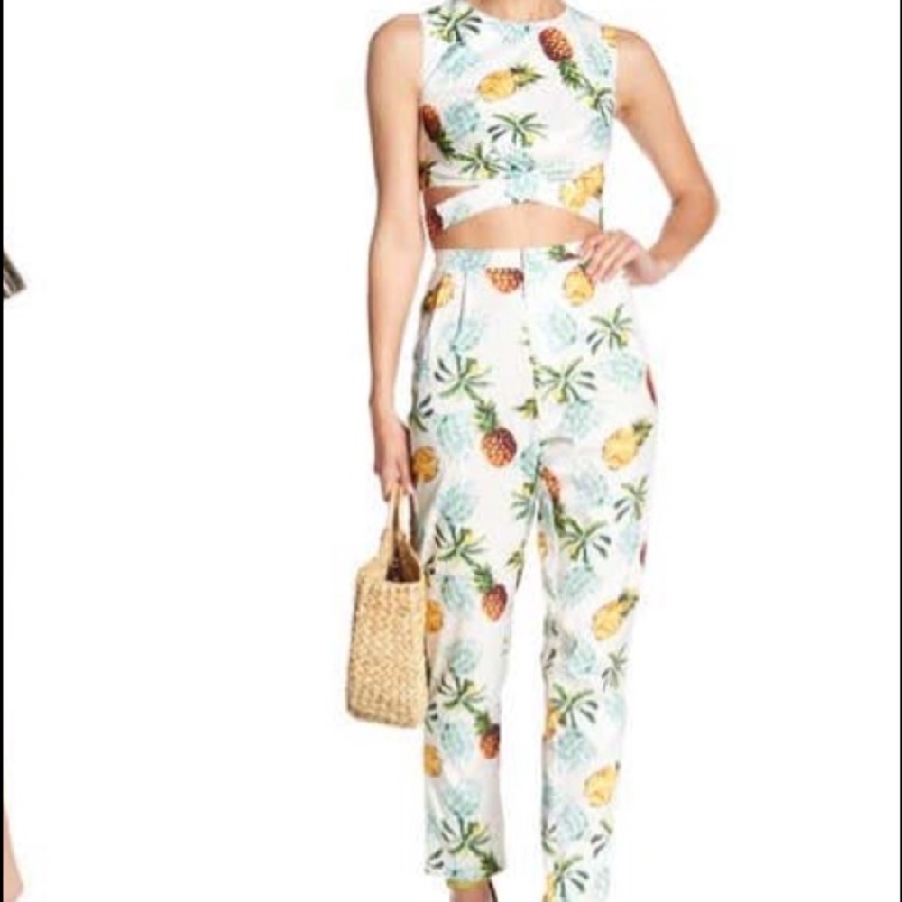 Two piece pant and crop top